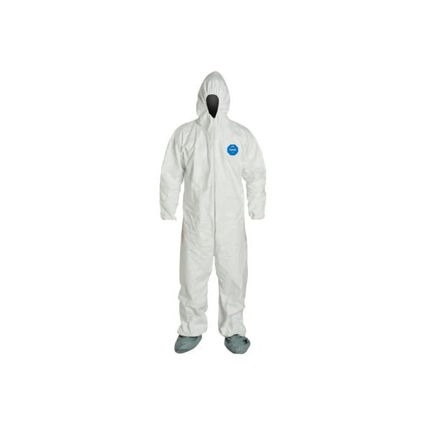 Dupont Disposable Coveralls, Hooded Coverall, 5X, Serged Seam, White TY122SWH5X002500 - main